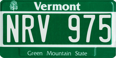VT license plate NRV975