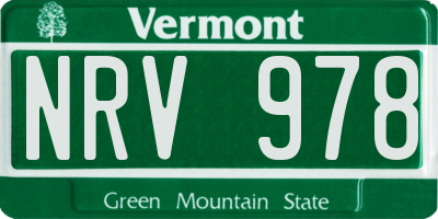 VT license plate NRV978