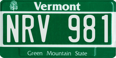 VT license plate NRV981