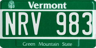 VT license plate NRV983