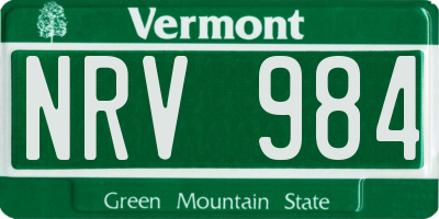 VT license plate NRV984