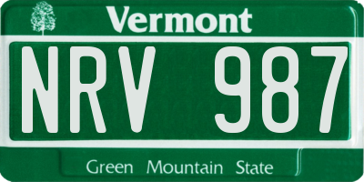VT license plate NRV987