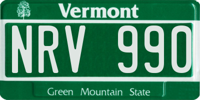 VT license plate NRV990