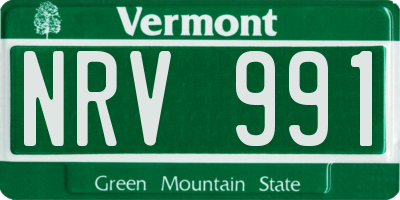 VT license plate NRV991