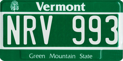 VT license plate NRV993