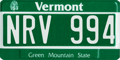VT license plate NRV994