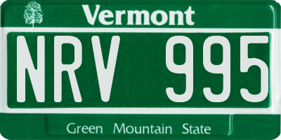 VT license plate NRV995