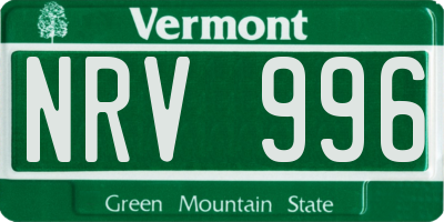 VT license plate NRV996