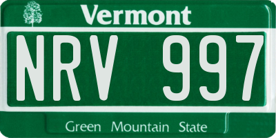 VT license plate NRV997