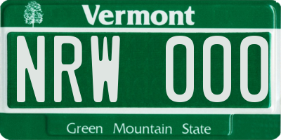 VT license plate NRW000