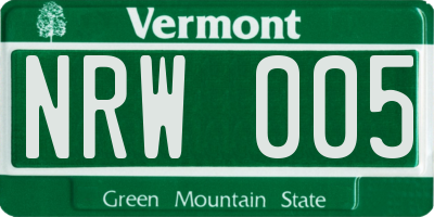 VT license plate NRW005