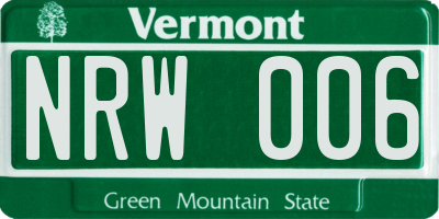 VT license plate NRW006