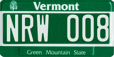 VT license plate NRW008