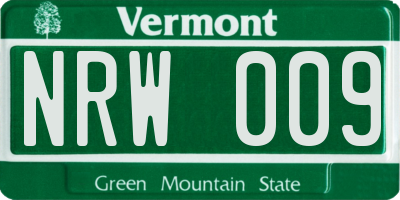 VT license plate NRW009