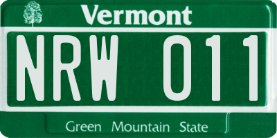VT license plate NRW011