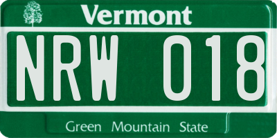 VT license plate NRW018