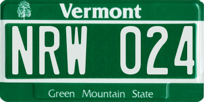 VT license plate NRW024