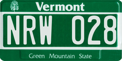 VT license plate NRW028