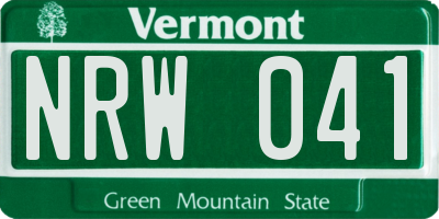 VT license plate NRW041
