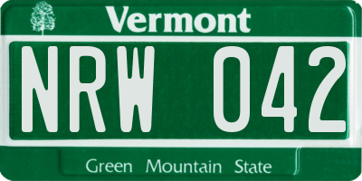 VT license plate NRW042