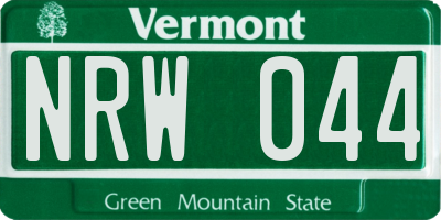 VT license plate NRW044