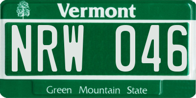 VT license plate NRW046