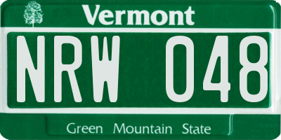 VT license plate NRW048