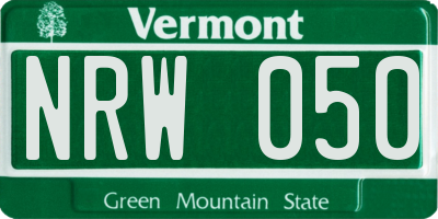 VT license plate NRW050