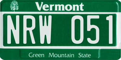 VT license plate NRW051
