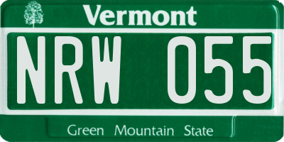 VT license plate NRW055