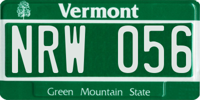 VT license plate NRW056