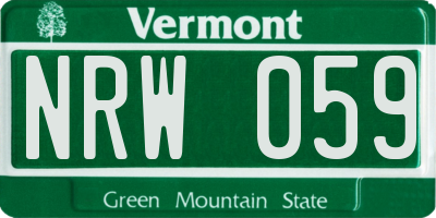 VT license plate NRW059