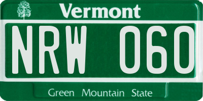 VT license plate NRW060
