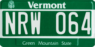 VT license plate NRW064