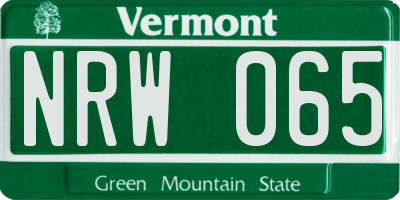 VT license plate NRW065