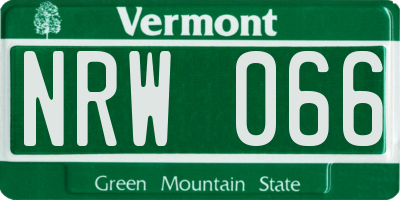 VT license plate NRW066
