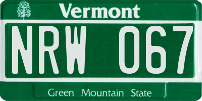 VT license plate NRW067