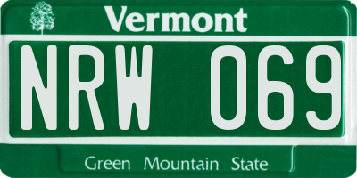 VT license plate NRW069
