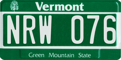 VT license plate NRW076