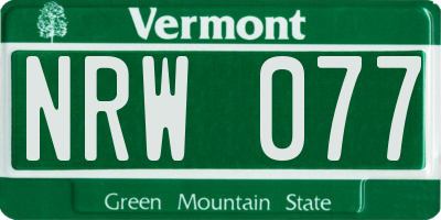 VT license plate NRW077