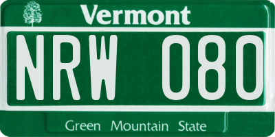 VT license plate NRW080