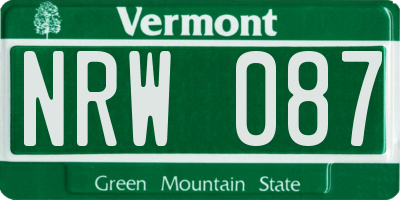 VT license plate NRW087