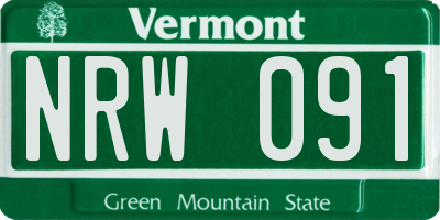 VT license plate NRW091