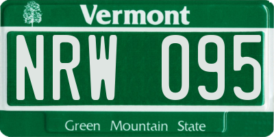 VT license plate NRW095