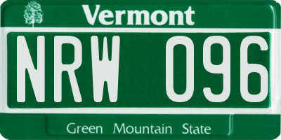 VT license plate NRW096