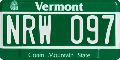 VT license plate NRW097