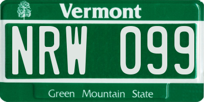 VT license plate NRW099