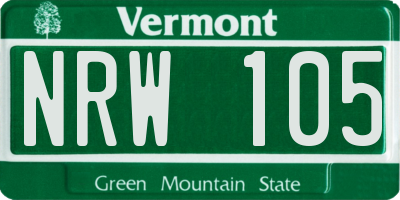 VT license plate NRW105