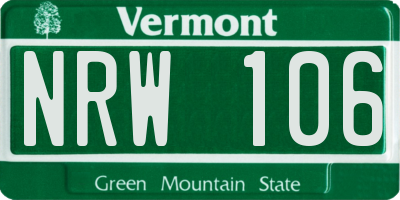 VT license plate NRW106