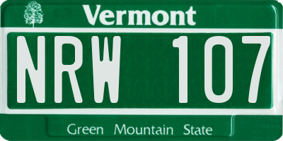 VT license plate NRW107